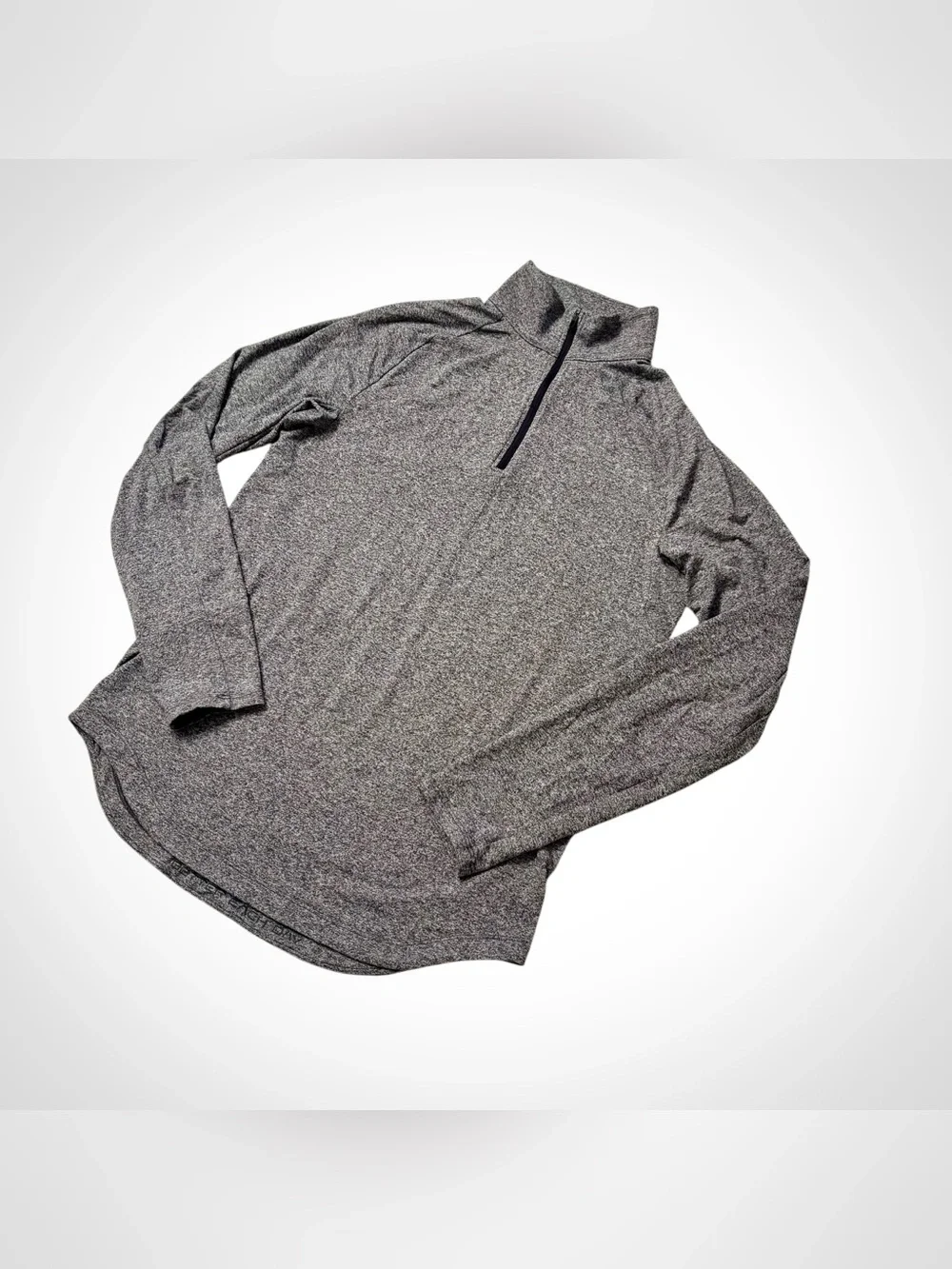 Lululemon Mens Half Zip Pullover Heathered Gray Activewear Long Sleeve Top M EUC